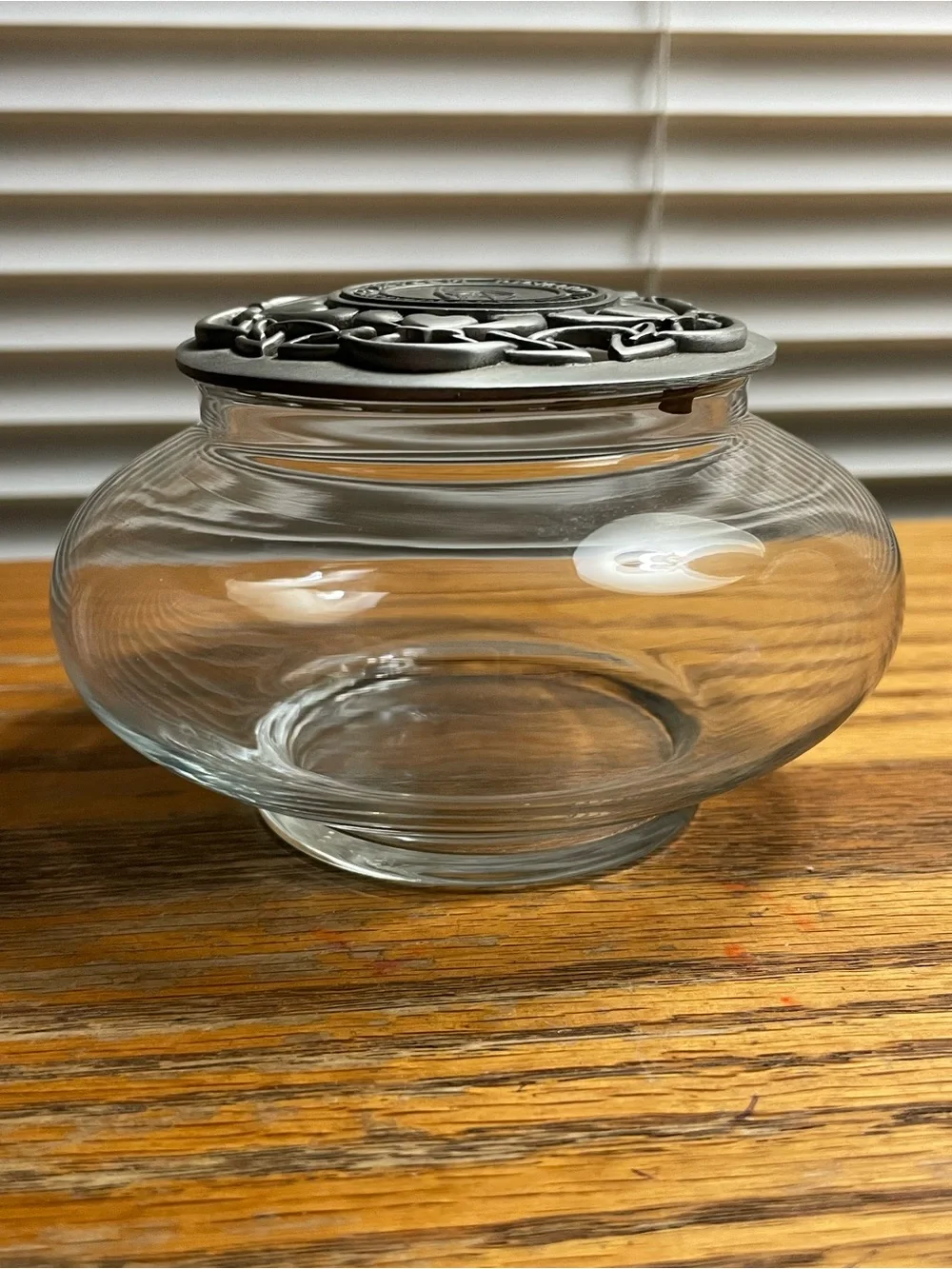 Richard Nixon Library & Birthplace Fort Pewter Glass Jar with Metal Lid